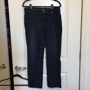 EUC dark wash curvy straight leg jeans